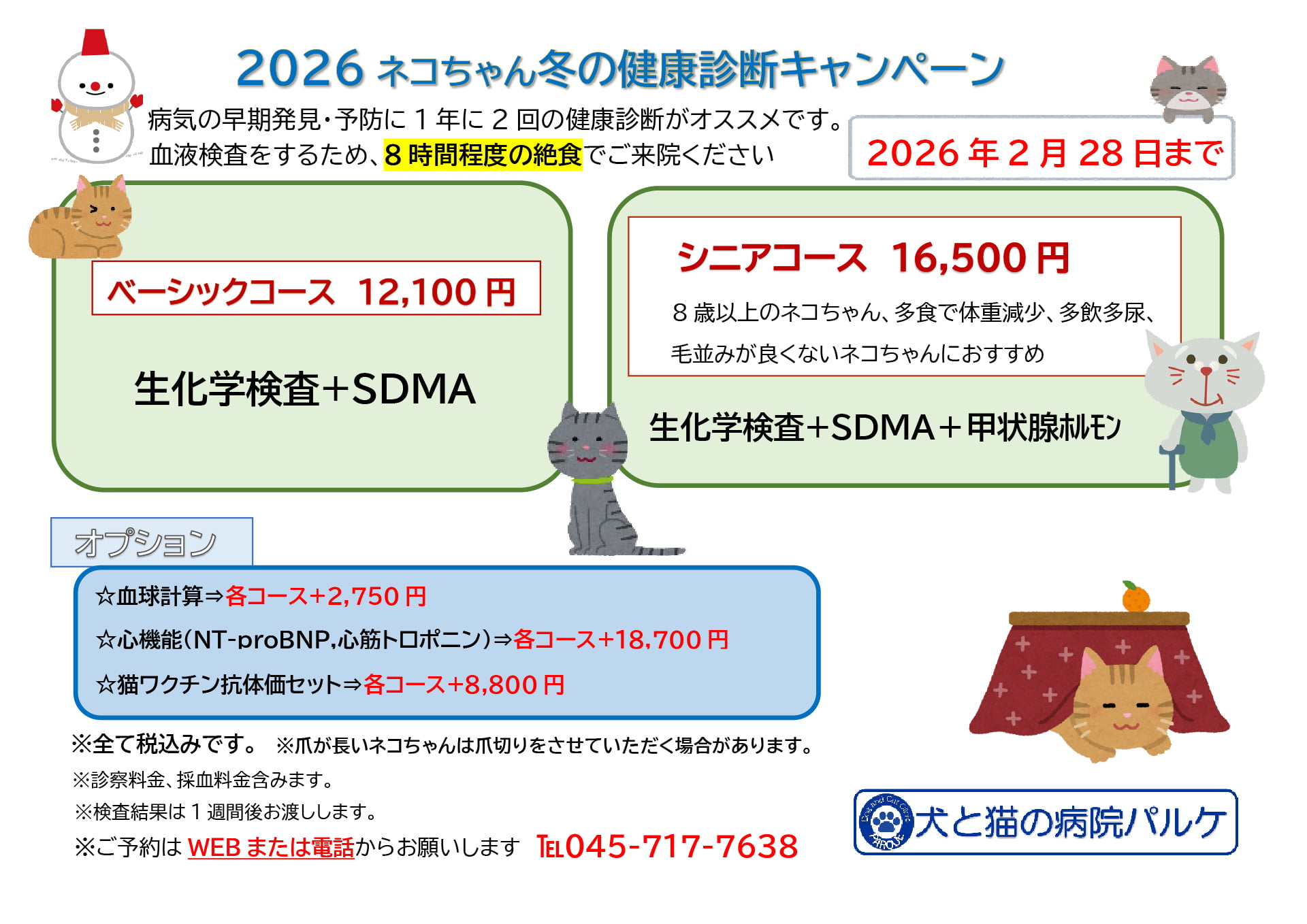 2026ネコちゃん冬の健康診断キャンペーン